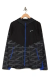 Nike Miler Repel Running Jacket In Black/ Hyper Royal/ Refl Silv