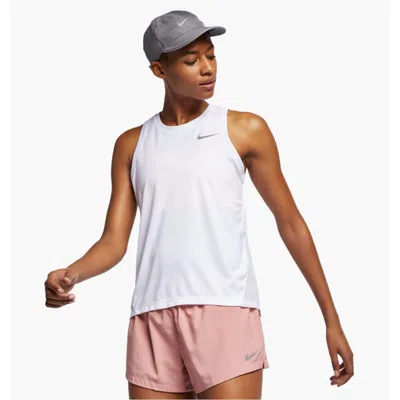 Nike Miler Running Tank White/reflective Silver Aj8102-100 Women's