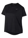 Nike Miler Short-sleeve Running T-shirt In Black