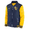 Nike Milwaukee Brewers Authentic Collection Dugout  Men's Mlb Full-zip Bomber Jacket In Blue