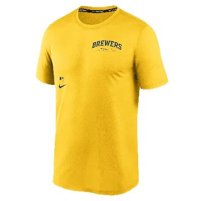 Nike Milwaukee Brewers Authentic Collection Early Work Menâs  Men's Dri-fit Mlb T-shirt In Yellow