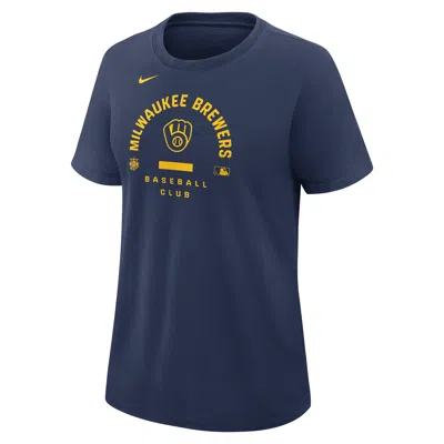 Nike Milwaukee Brewers Authentic Collection Early Work  Women's Dri-fit Mlb T-shirt In Blue