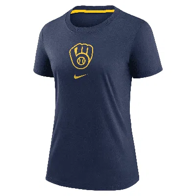 Nike Milwaukee Brewers Authentic Collection Early Work  Women's Mlb T-shirt In Blue