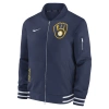 NIKE MILWAUKEE BREWERS AUTHENTIC COLLECTION  MEN'S MLB FULL-ZIP BOMBER JACKET,1015594809