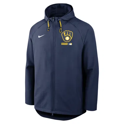 Nike Milwaukee Brewers Authentic Collection  Men's Therma-fit Mlb Full-zip Hooded Jacket In Multi