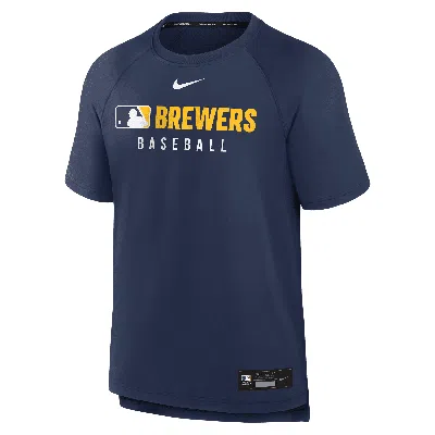 NIKE MILWAUKEE BREWERS AUTHENTIC COLLECTION PREGAME  MEN'S DRI-FIT MLB T-SHIRT,1015854860