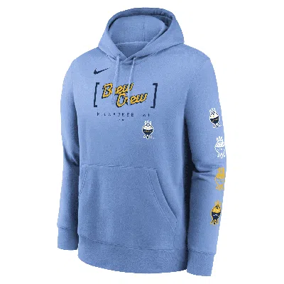 Nike Milwaukee Brewers City Connect Club Menâs  Men's Mlb Pullover Hoodie In Blue