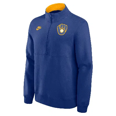 NIKE MILWAUKEE BREWERS COOPERSTOWN  MEN'S MLB 1/2-ZIP CREW,1015855525