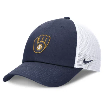 Nike Milwaukee Brewers Evergreen Club  Men's Mlb Trucker Adjustable Hat In Blue