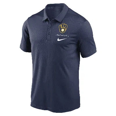 Nike Milwaukee Brewers Franchise Logo  Men's Dri-fit Mlb Polo In Blue