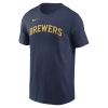 Nike Navy Milwaukee Brewers Wordmark Legend Performance T-shirt In Blue