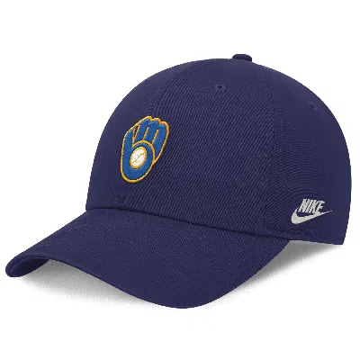 Nike Milwaukee Brewers Rewind Cooperstown Club  Men's Mlb Adjustable Hat In Blue