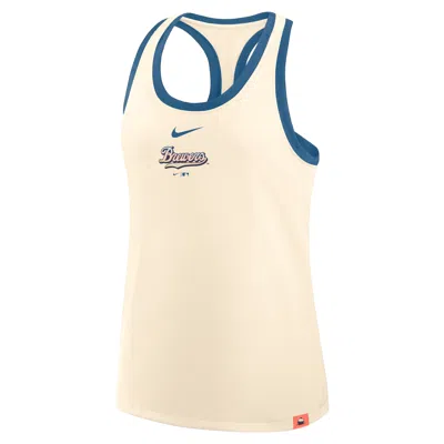Nike Milwaukee Brewers Script City Connect  Women's Mlb Racerback Tank Top In Neutral