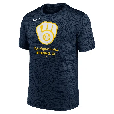 Nike Milwaukee Brewers Velocity  Men's Dri-fit Mlb T-shirt In Blue