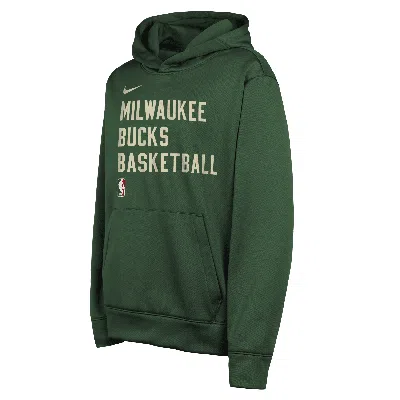 Nike Milwaukee Bucks Big Kids'  Dri-fit Nba Pullover Hoodie In Green