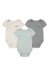 Nike Babies'  Mini Me 3-pack Bodysuits In Multi