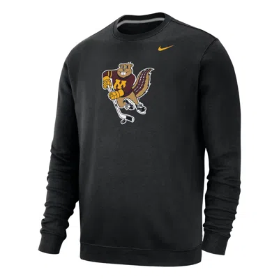 Nike Minnesota Club Fleece  Men's College Crew-neck Sweatshirt In Black