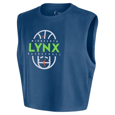 Nike Minnesota Lynx  Women's Wnba Authentic Sleeveless Cropped T-shirt In Blue