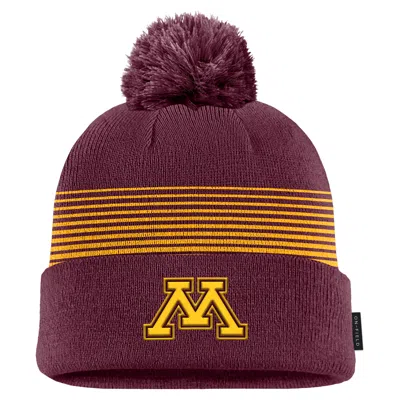 Nike Minnesota Sideline Peak  Unisex College Cuffed Pom Beanie In Red