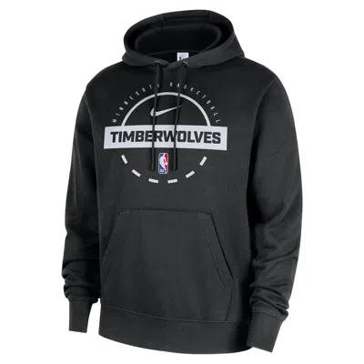 Nike Minnesota Timberwolves Club  Men's Nba Practice Pullover Hoodie In Black
