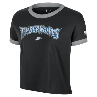 Nike Minnesota Timberwolves Essential Hardwood Classics  Women's Nba T-shirt In Black