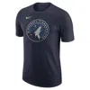 Nike Men's Navy Minnesota Timberwolves Essential T-shirt In Blue