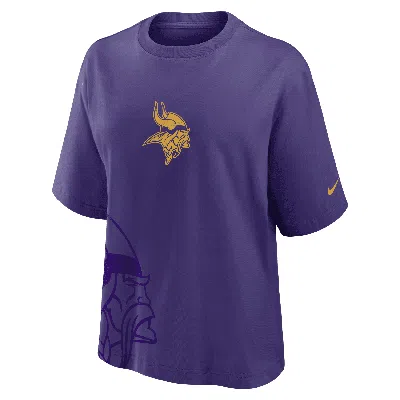 Nike Minnesota Vikings Boxy  Women's Nfl T-shirt In Purple