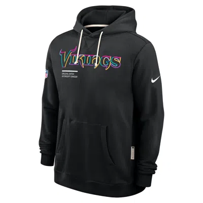 Nike Minnesota Vikings Crucial Catch Sideline  Men's Dri-fit Nfl Pullover Hoodie In Black