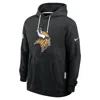Nike Black Minnesota Vikings Sideline Initial Home Performance Pullover Hoodie In Black