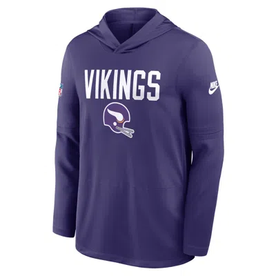 Nike Purple Minnesota Vikings Alt Pack Pass Accuracy Performance Long Sleeve Hoodie T-shirt In Blue