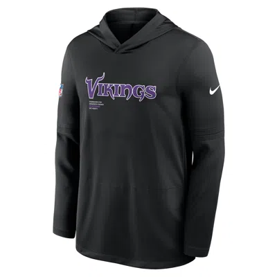 NIKE MINNESOTA VIKINGS PURE FURY SIDELINE  MEN'S DRI-FIT NFL LONG-SLEEVE HOODED TOP,1015885740