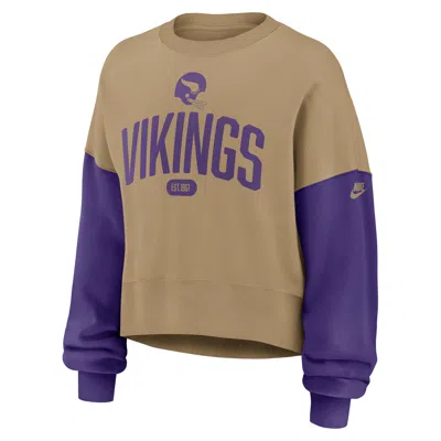 NIKE MINNESOTA VIKINGS REWIND  WOMEN'S NFL PULLOVER CREW,1015884822