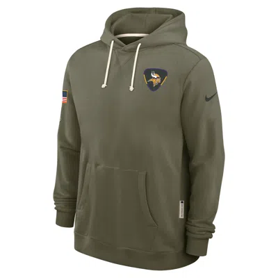 Nike Minnesota Vikings Salute To Service Sideline Dominant Force  Men's Dri-fit Nfl Pullover Hoodie In Brown
