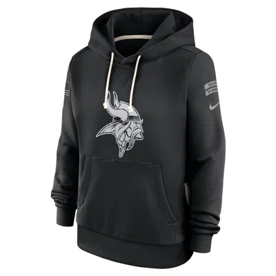 Nike Minnesota Vikings Salute To Service Sideline  Women's Dri-fit Nfl Pullover Hoodie In Black