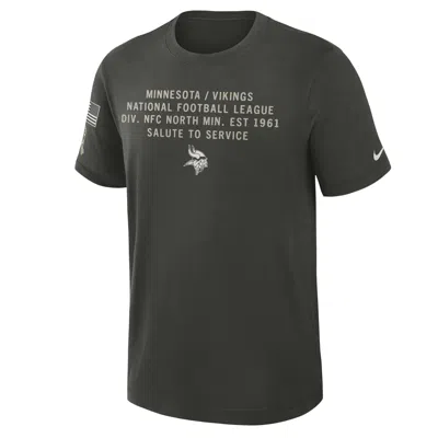 Nike Minnesota Vikings Salute To Service Slub  Men's Dri-fit Nfl T-shirt In Black