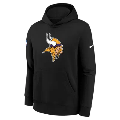 Nike Minnesota Vikings Sideline Club Big Kids'  Nfl Pullover Hoodie In Black