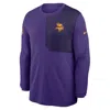 Nike Purple Minnesota Vikings Sideline Coach Uv Performance Long Sleeve T-shirt