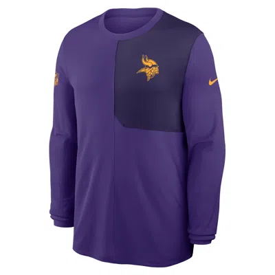 Nike Purple Minnesota Vikings Sideline Coach Uv Performance Long Sleeve T-shirt