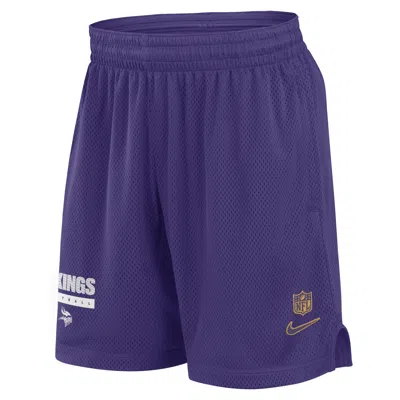 Nike Men's Purple Minnesota Vikings 2024 Sideline Performance Mesh Shorts In Purple,white