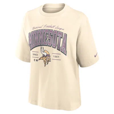 Nike Minnesota Vikings Vintage Mod Boxy  Women's Nfl T-shirt In Neutral