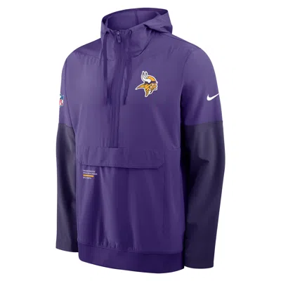 Nike Purple Minnesota Vikings Sideline Anorak Half-zip Hoodie Jacket