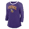 Nike Minnesota Vikings  Women's Nfl 3/4-sleeve T-shirt In Purple