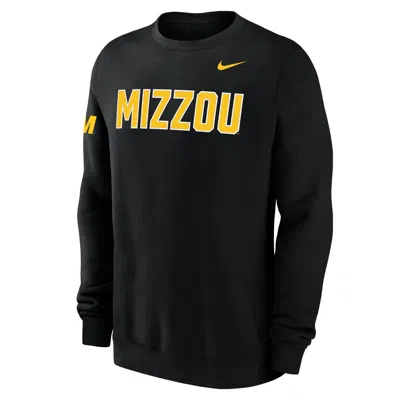 Nike Missouri Club Fleece  Men's College Crew-neck Sweatshirt In Black