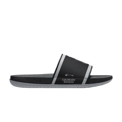 Pre-owned Nike Mlb X Offcourt Slide 'colorado Rockies' In Black