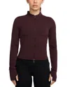 Nike Mock Neck Long Sleeve Zip Front Jacket In Burgundy