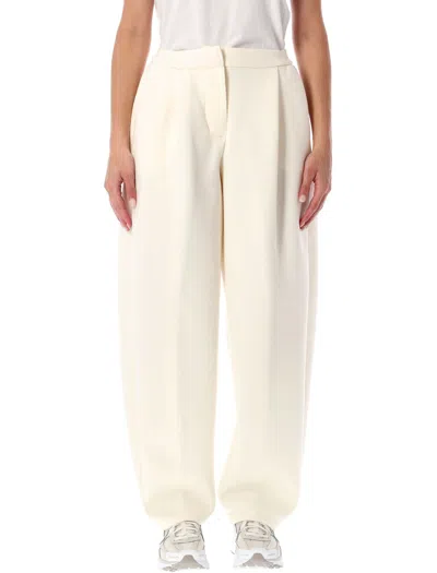 Nike Pleated Embroidered Track Pants In White