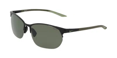 Nike Modern Metal Zone Ih0911x 011 Men's Sunglasses Black Size 62 In Green