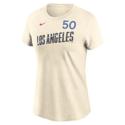 Nike Women's Mookie Betts Cream Los Angeles Dodgers 2024 City Connect Fuse Name Number T-shirt