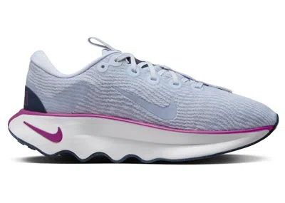 Pre-owned Nike Motiva (women's) Sneakers In Football Grey/hot Fuchsia/armory Navy Blue