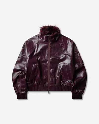 Nike Mowalola Leather Jacket Night Maroon In Purple